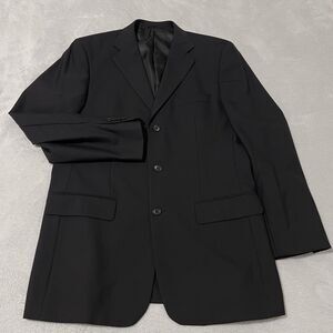 Santorelli Blazer Mens 40L Black Sport Coat Pronto Linea Blu Fine Merino Wool
